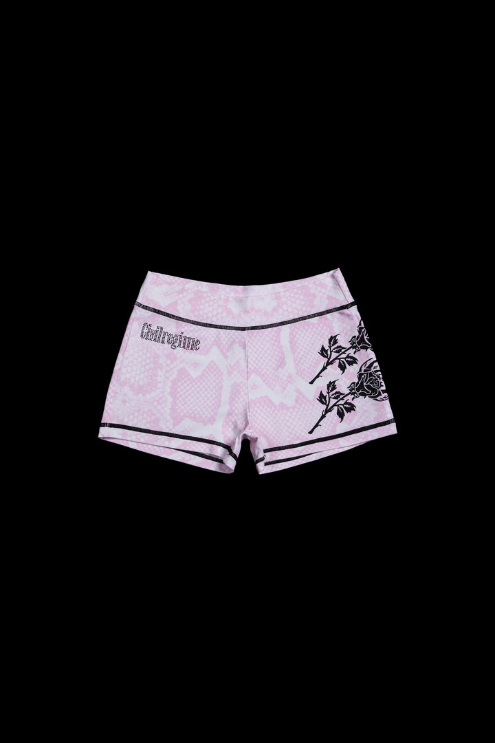 Serpent's Kiss Pookie Shorts in Baby Pink Snake