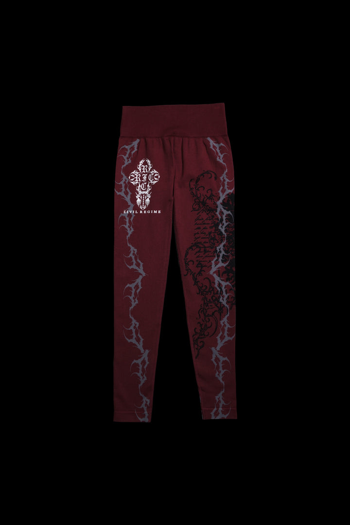 Save Yourself Kelly Seamless Scrunch Leggings in Oxblood