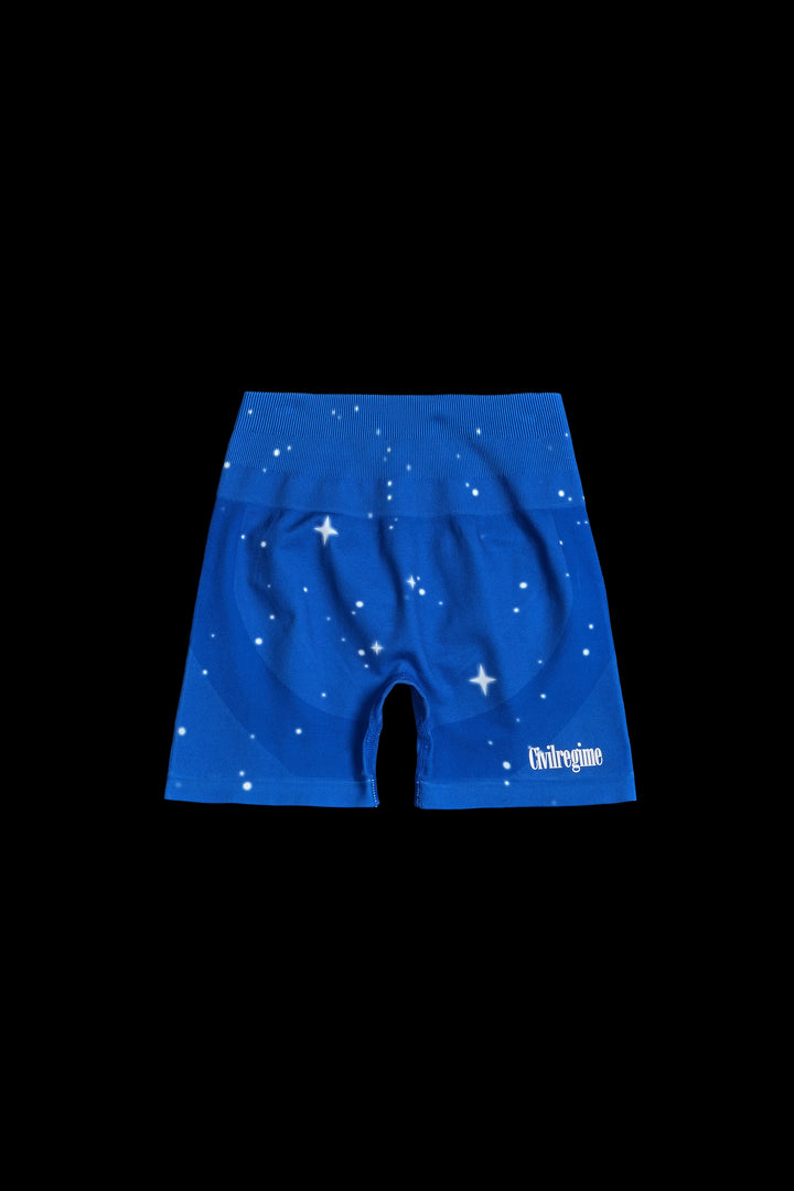 Stardust Shimmer Kelly Seamless Shorts in Royal Blue