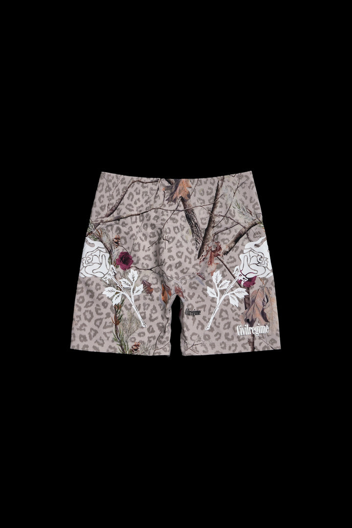 Concrete Training Seamless Shorts in Real Leopard Camo