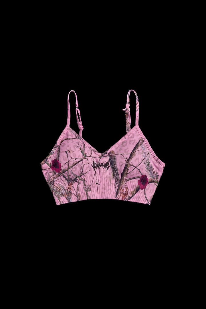 Concrete Forest Kelly Seamless Bra in Baby Pink Real Leopard Camo