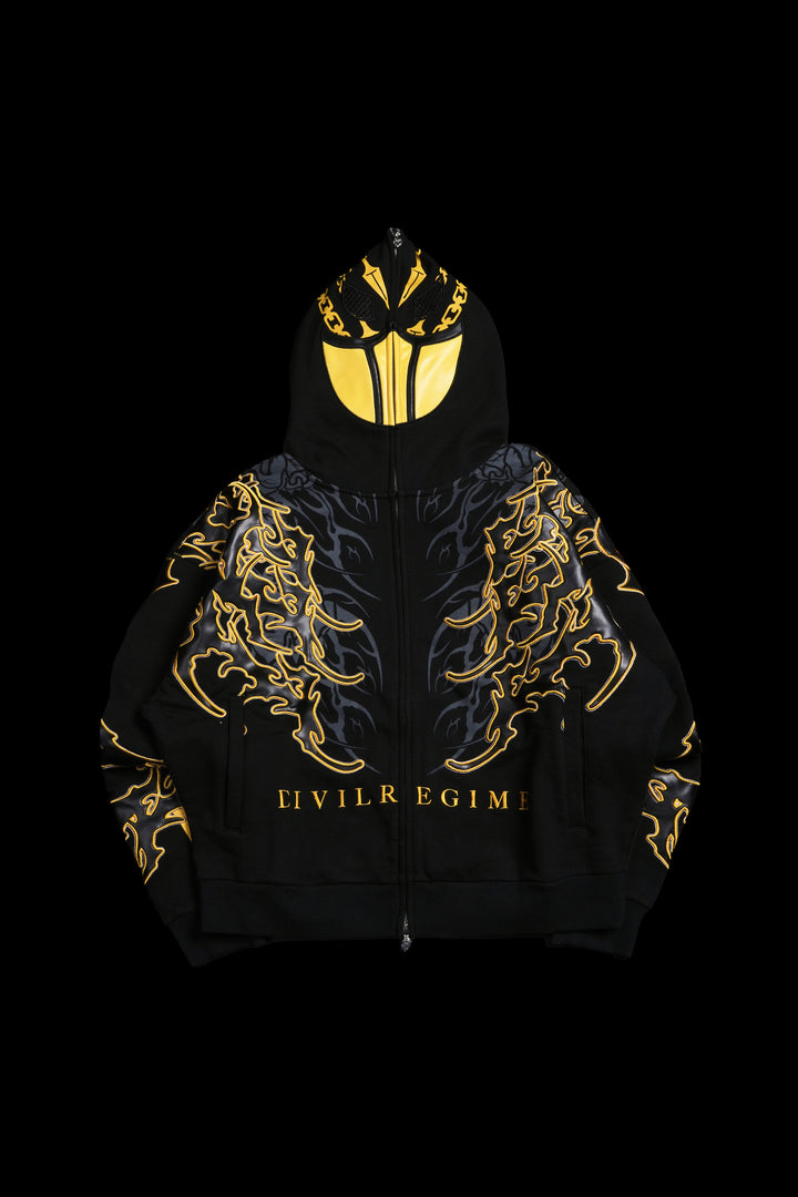 Dagger Of Roses Full Zip Up Hoodie in Black