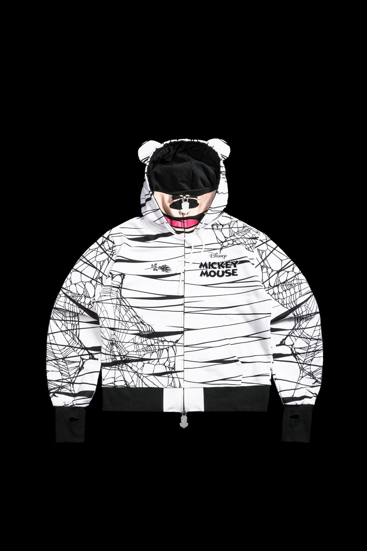 Tomb Bound Civil Cowl Zip Up Hoodie V2 in Butter/Black