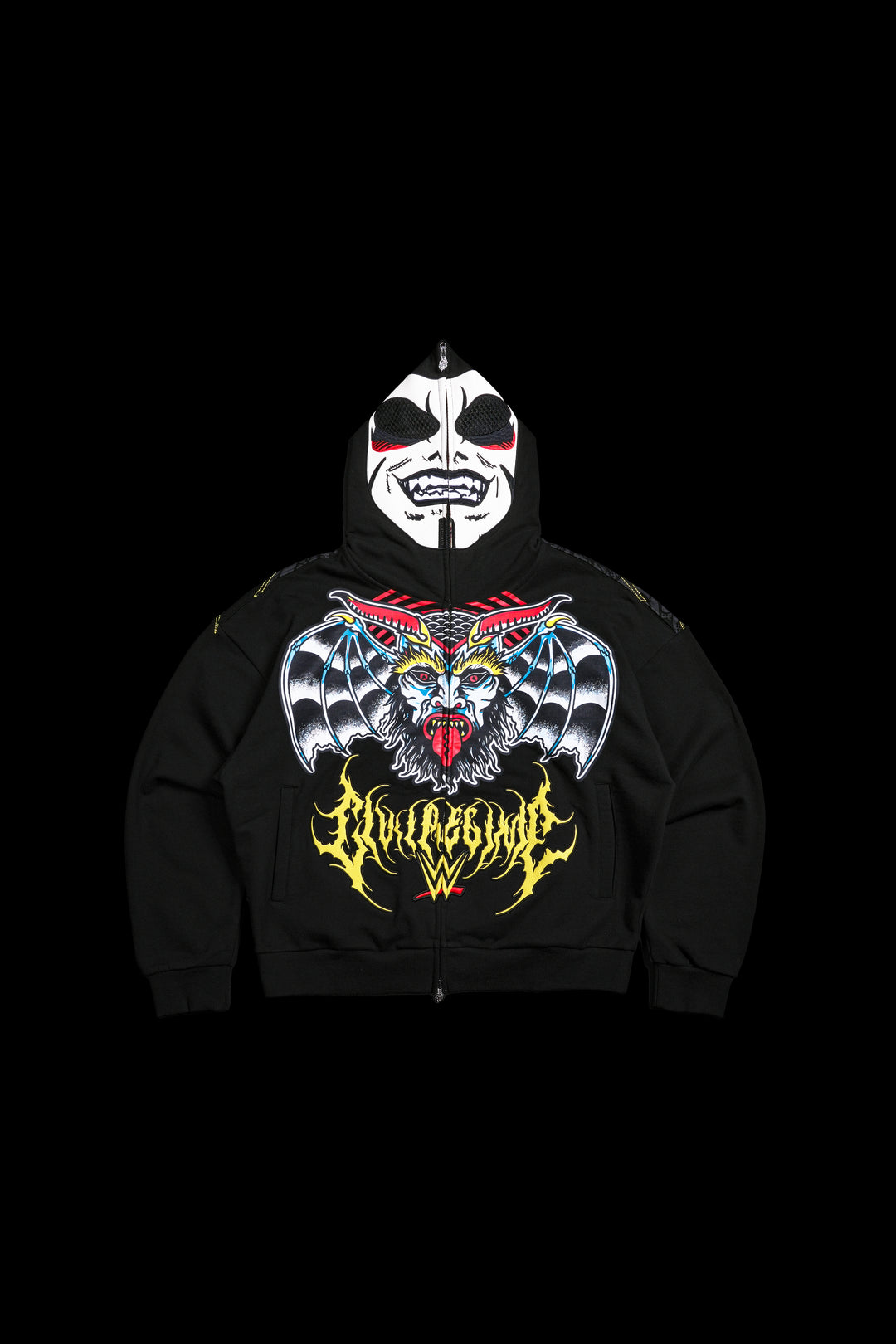 Pure Evil Full Zip Up Hoodie in Black