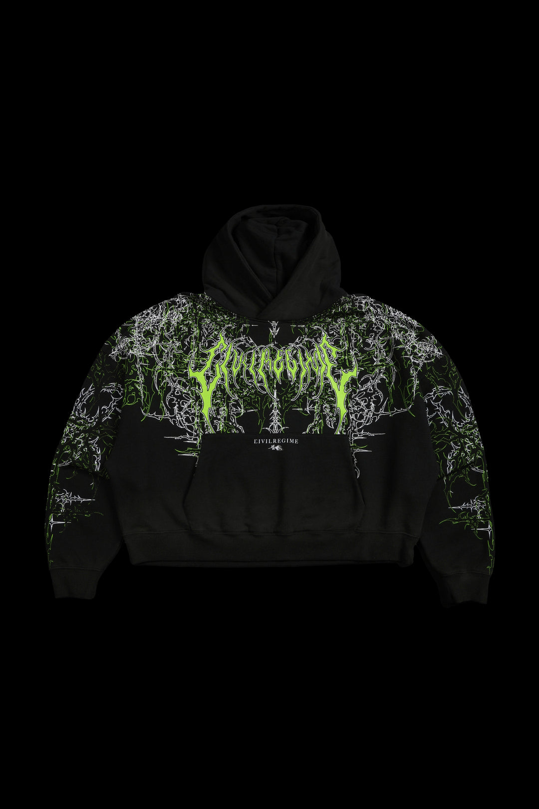 Lucid Odin Hoodie in Vintage Black/Acid Green