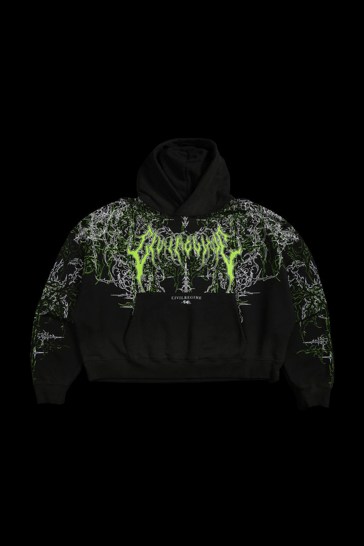 Lucid Odin Hoodie in Vintage Black/Acid Green
