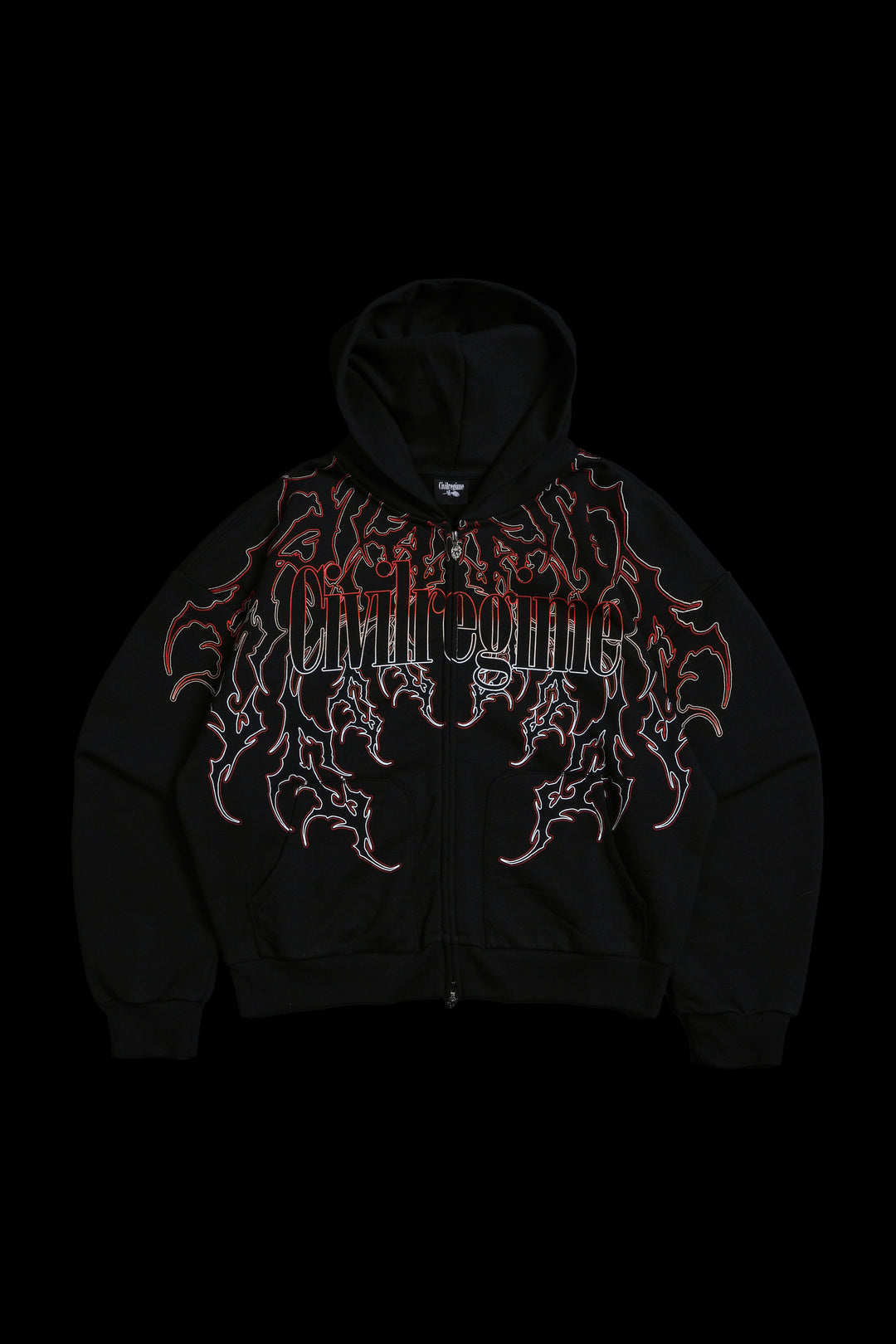 Goblin Civil Zip Up Hoodie in Black