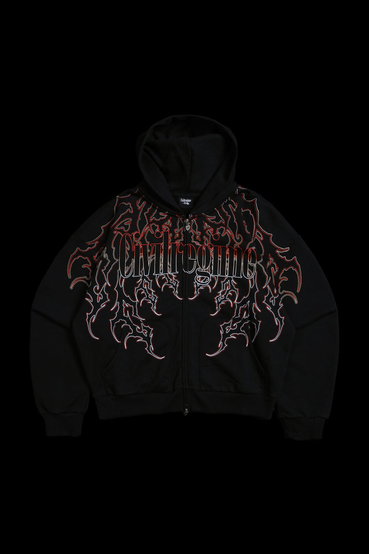 Goblin Civil Zip Up Hoodie in Black
