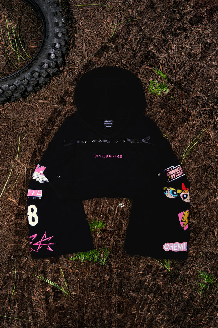 Spons'd Reverse French Terry Hoodie in Black