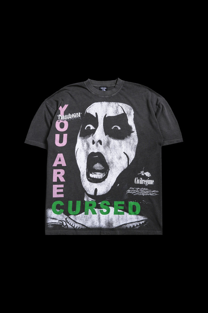 Cursed Regime American Classic Oversized Tee in Vintage Ashes