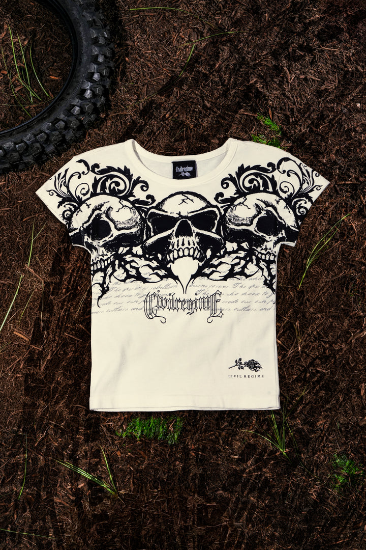 Rotten FMR Baby Tee in White