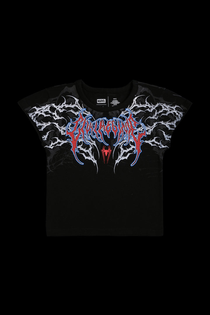 Spiderman And Me Baby Tee in Black