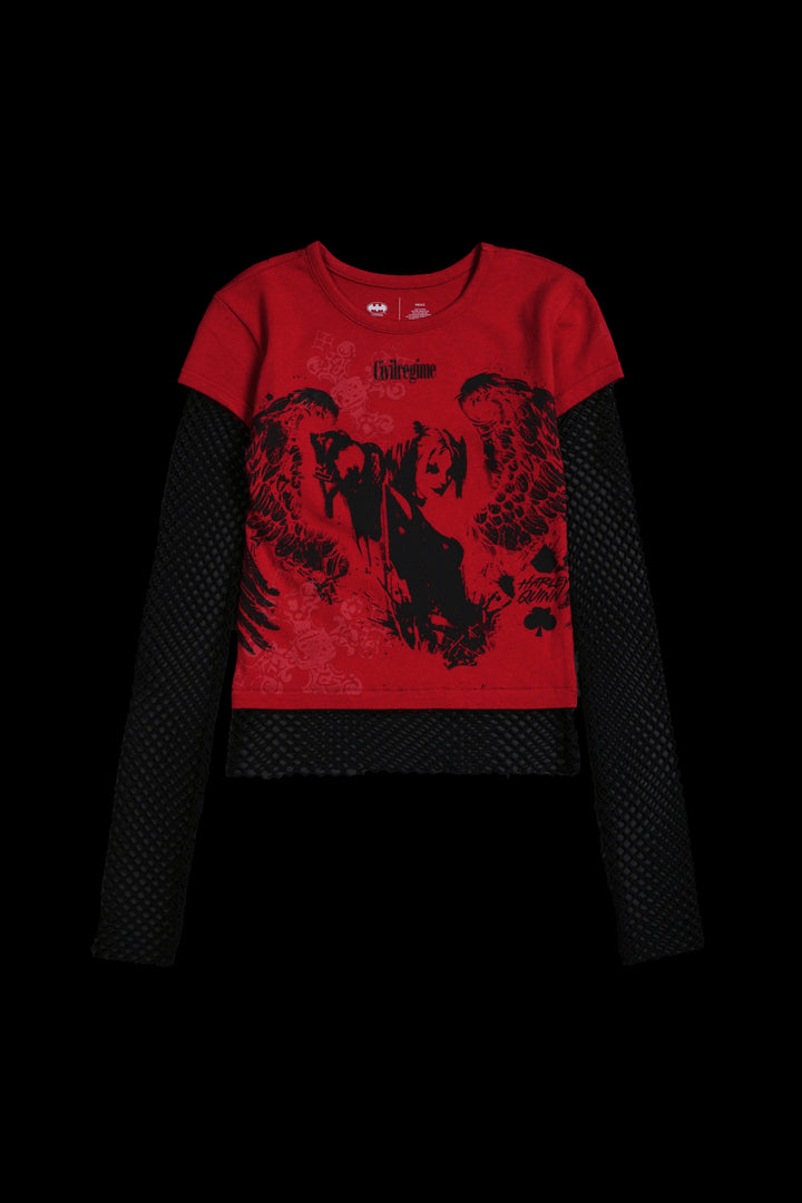 XOXO Hellveil Mesh Twofer in Radiant Red/Black