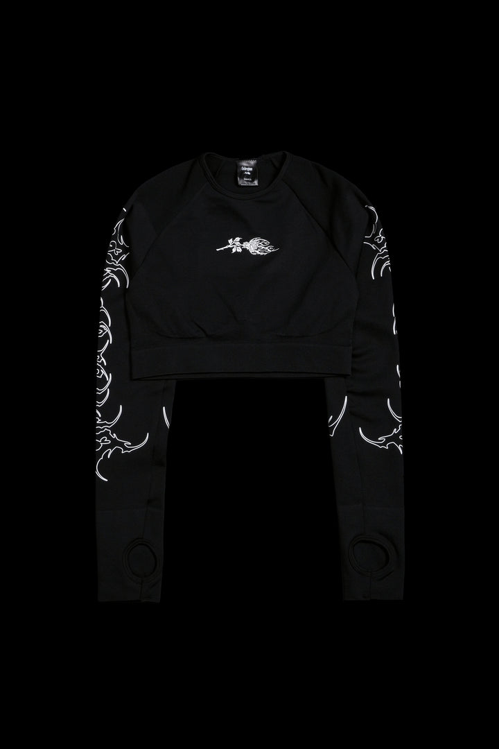 Chaos Core Kelly Seamless L/S Top in Black