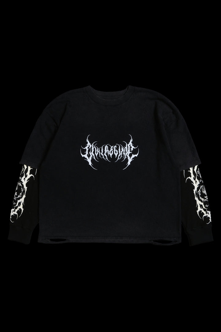 Stone Rose Distressed Twofer in Vintage Black/Charcoal