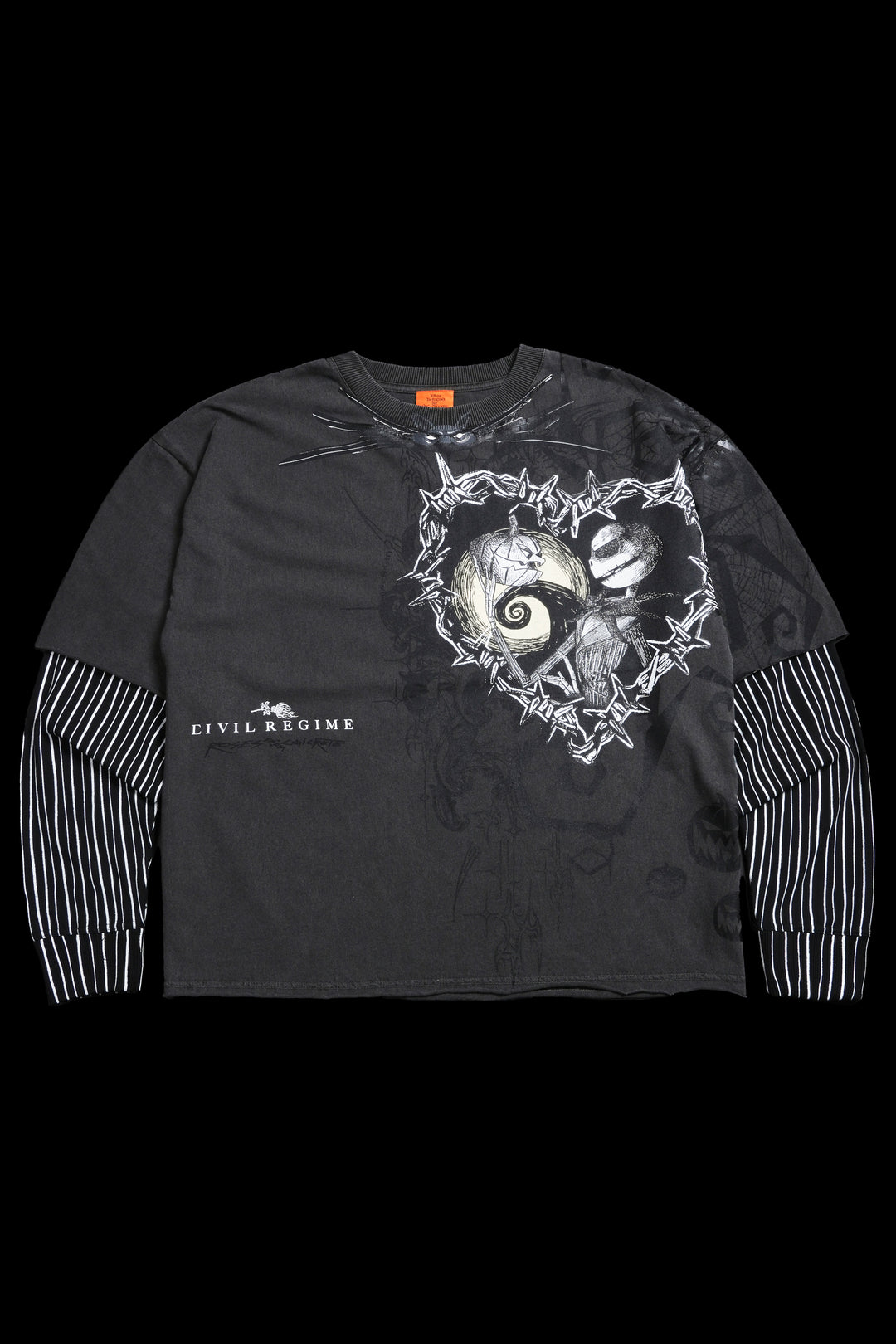 Pumpkin King 199X Jersey Twofer in Vintage Ashes/Black/White Pinstripe