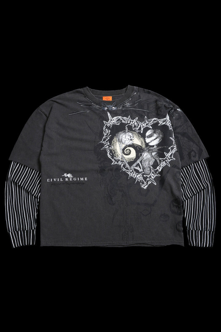 Pumpkin King 199X Jersey Twofer in Vintage Ashes/Black/White Pinstripe