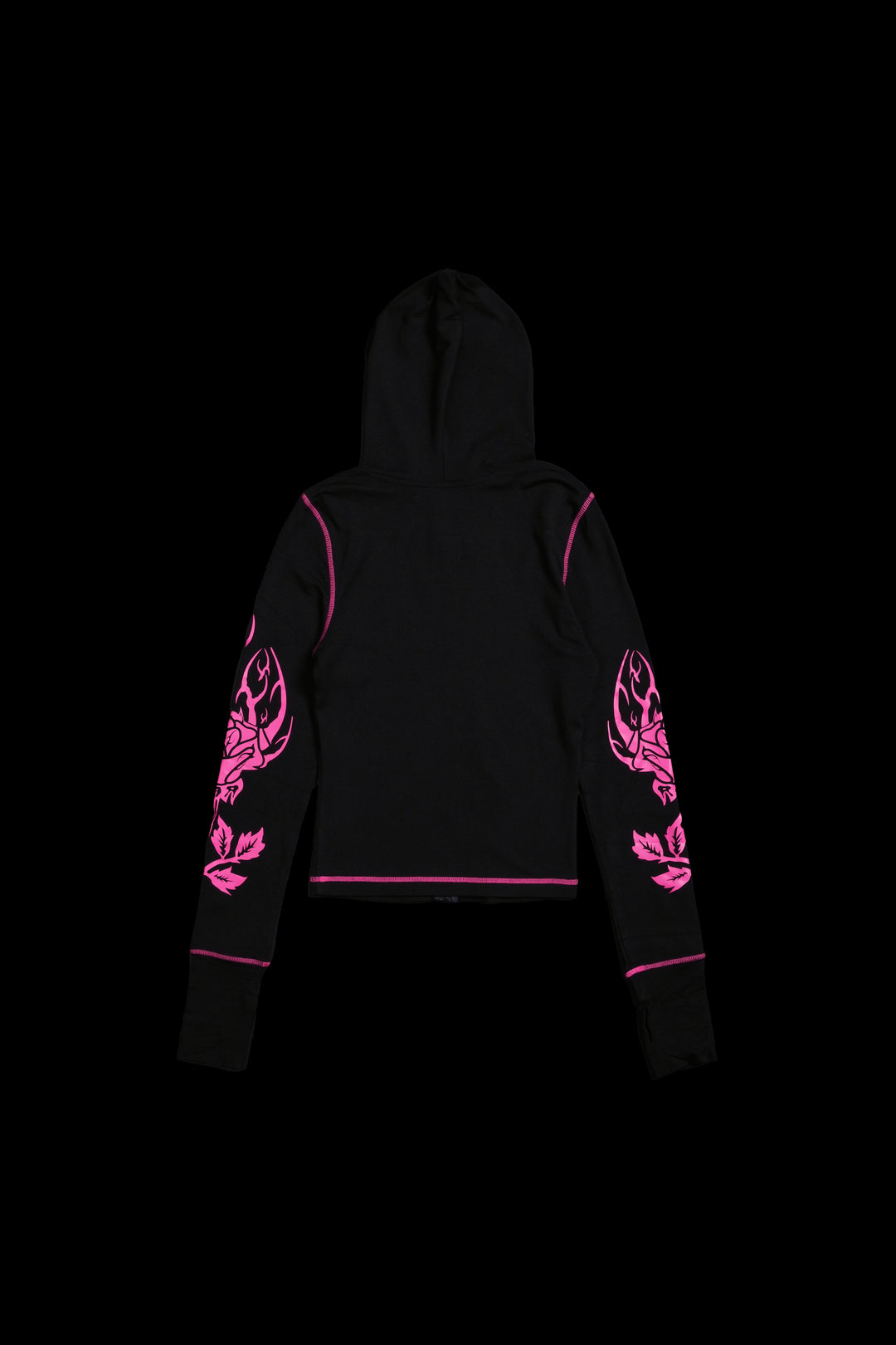 Roses's Kiss Pookie Zip Up Hoodie in Black