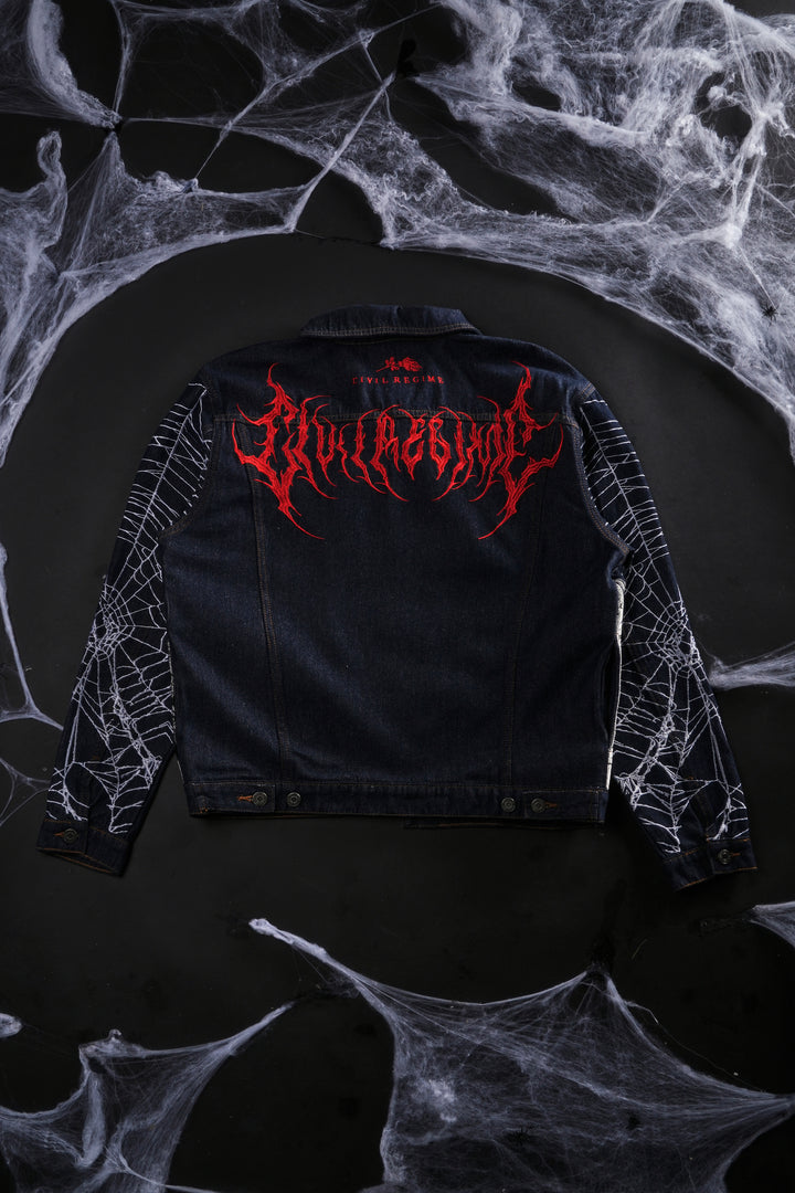 Webs From Concrete Raw Denim Jacket in Denim Blue