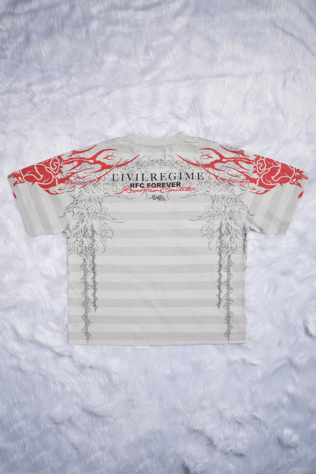 Lions And Lambs 199X Oversized Tee in Butter Stripe