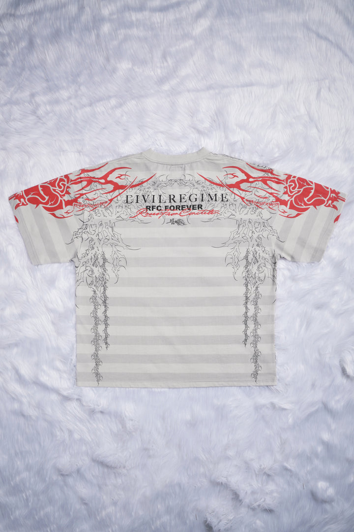 Lions And Lambs 199X Oversized Tee in Butter Stripe