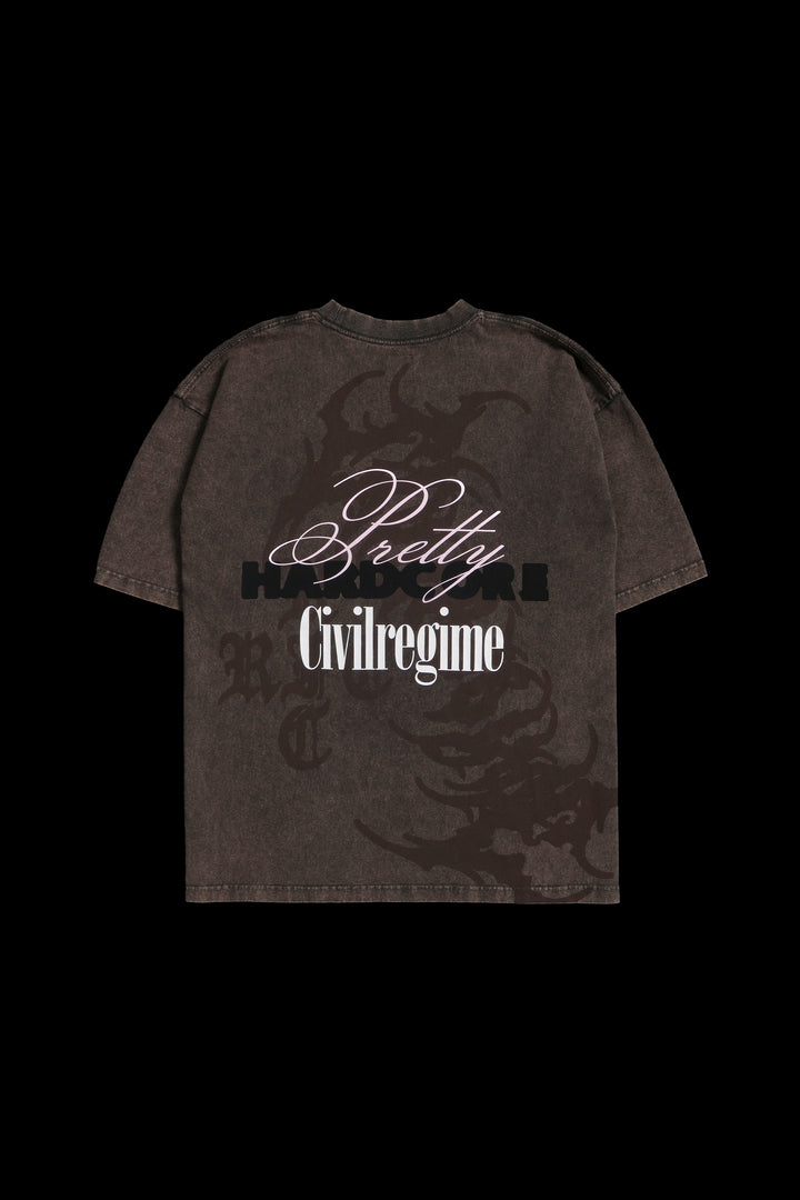 Pretty Hardcore 199X Oversized Tee in Sun Wash Brown