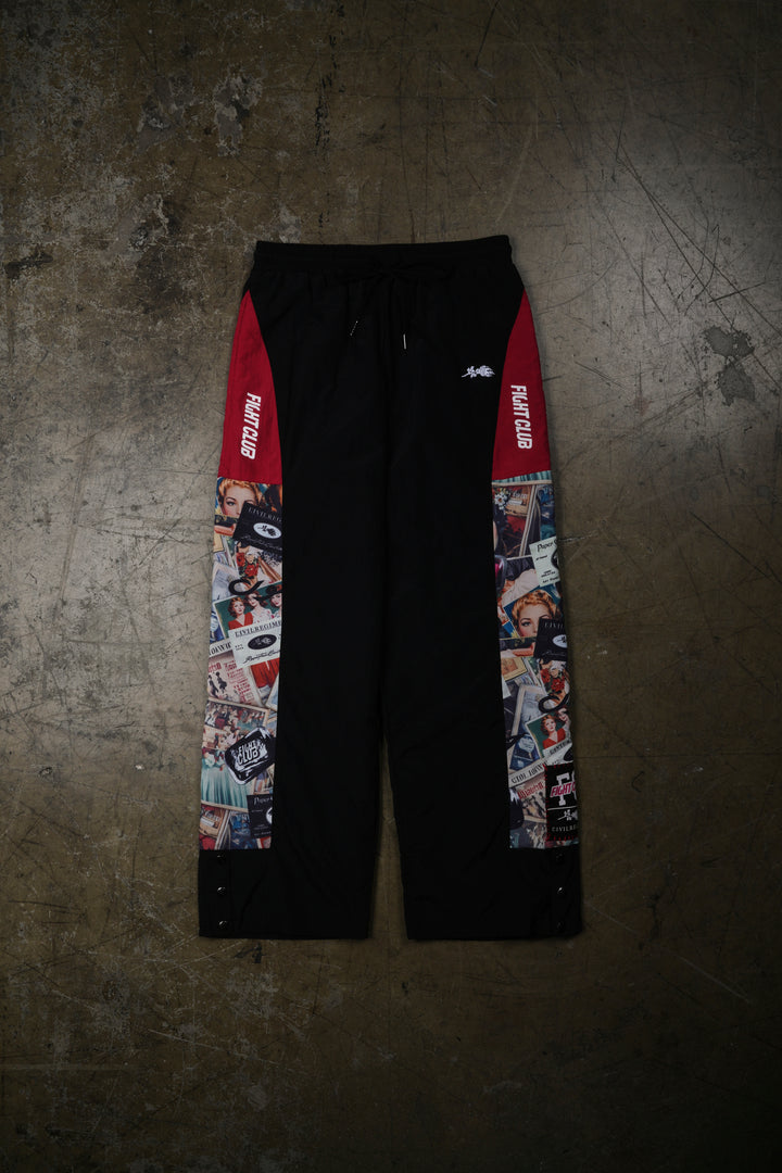 Repent Track Pants in Black/All Over Print