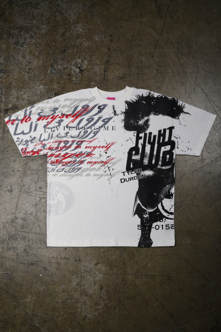 Free To It All American Classic Oversized Tee in Butter