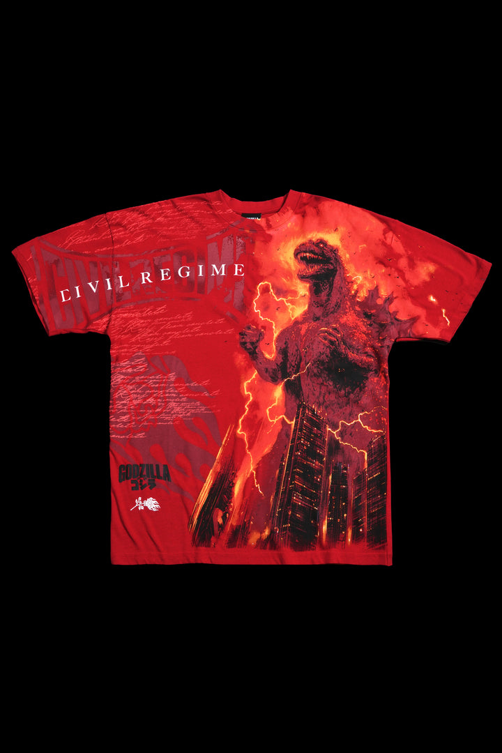 City Rage American Classic Oversized Tee in Radiant Red