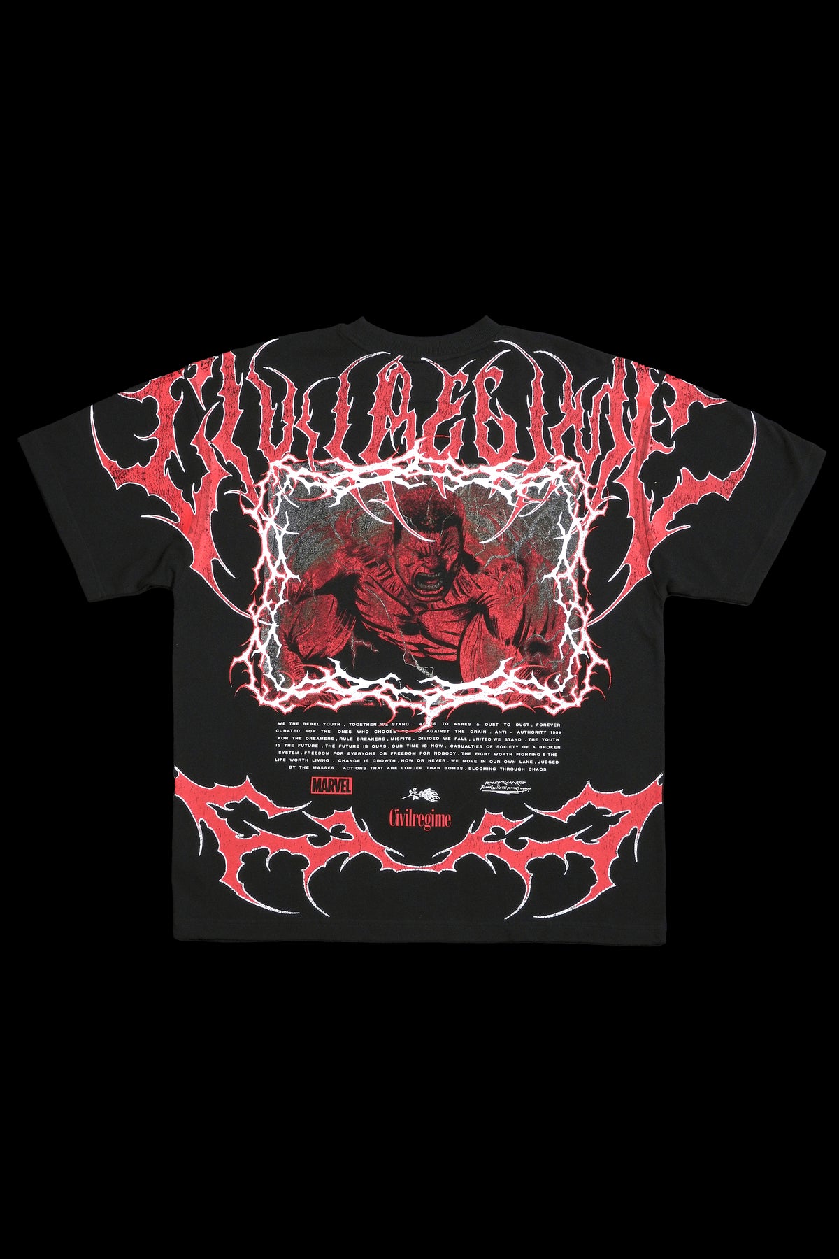 Troels Wörsel  (トロエルス・ヴェルセル) ポスター Red Hulk American Classic Oversized Tee in Black – Civil Regime