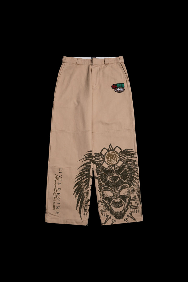 Mysterio Azteca Blue Collar Pants in Tan