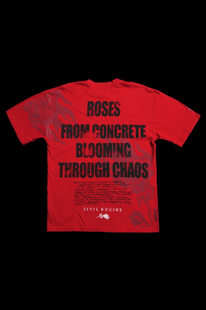 City Rage American Classic Oversized Tee in Radiant Red