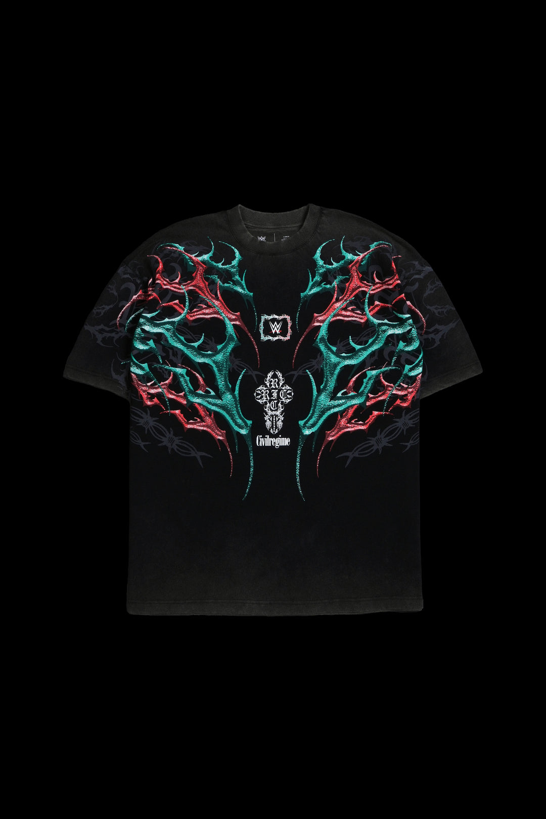 La Fe Y El Fuego American Classic Oversized Tee in Vintage Black