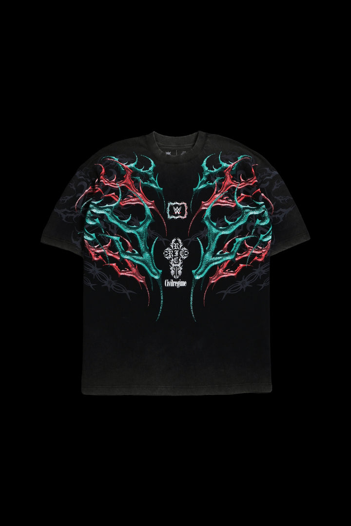 La Fe Y El Fuego American Classic Oversized Tee in Vintage Black