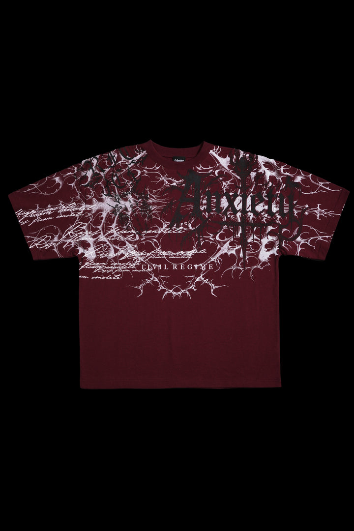 February Skies 199X Oversized Tee in Oxblood