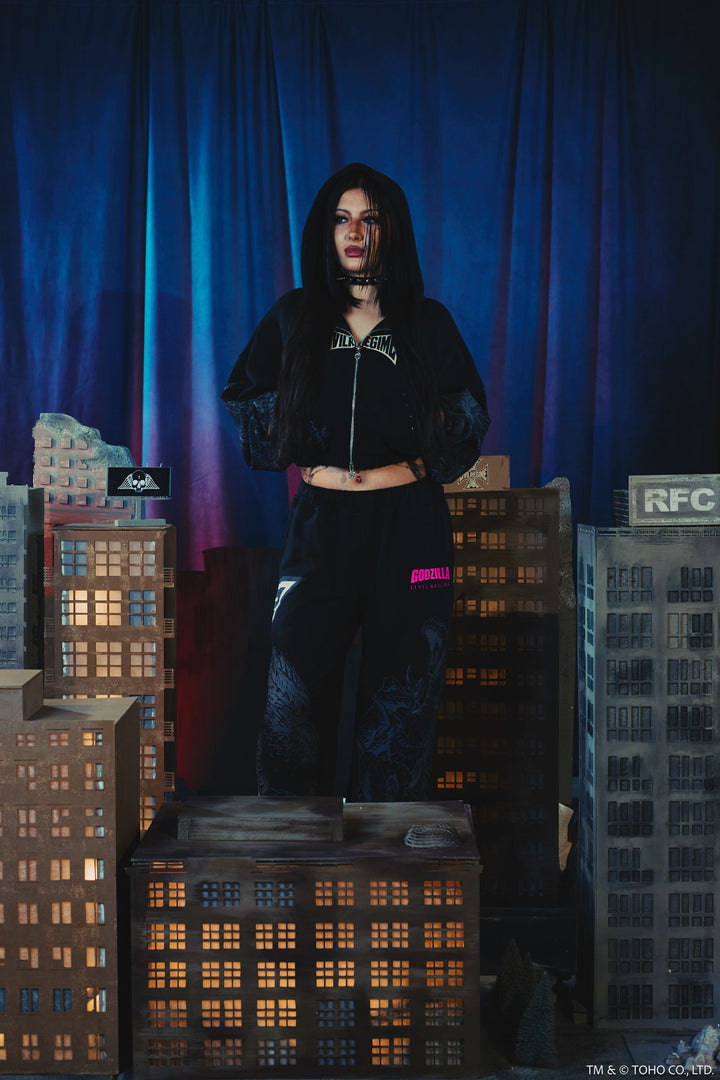 Ultimate Destruction Ultra Cropped Hoodie in Black