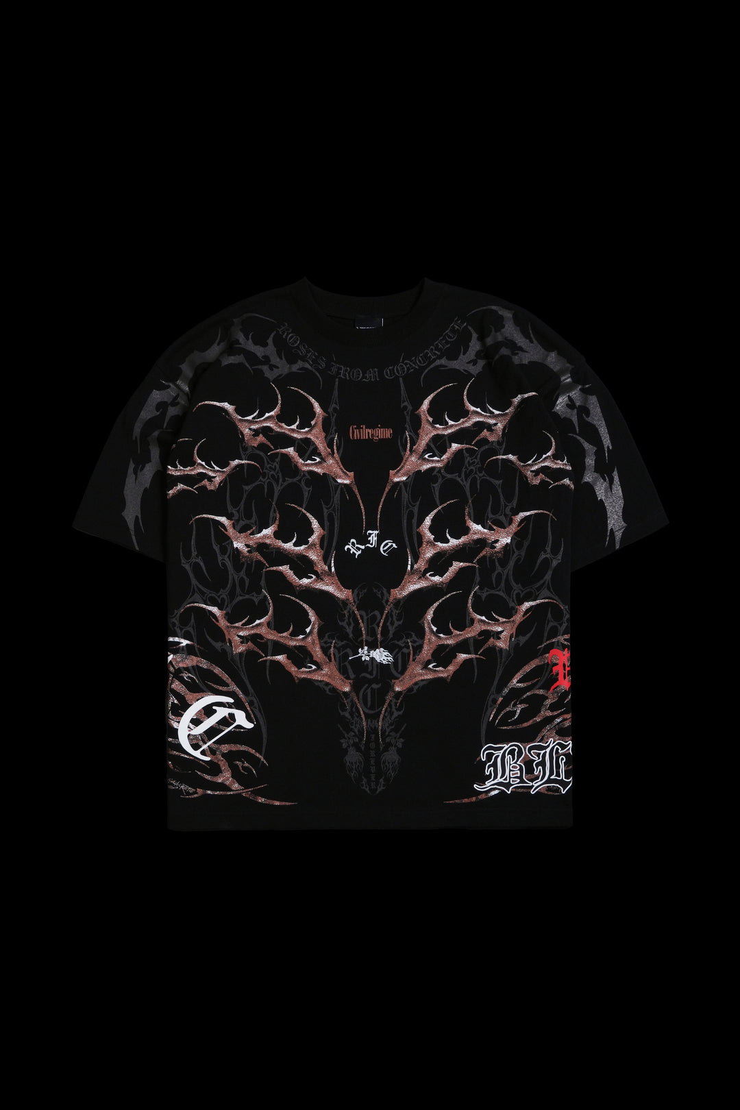 Ichigo's Bankai 199X "Side By Side" Oversized Tee in Black