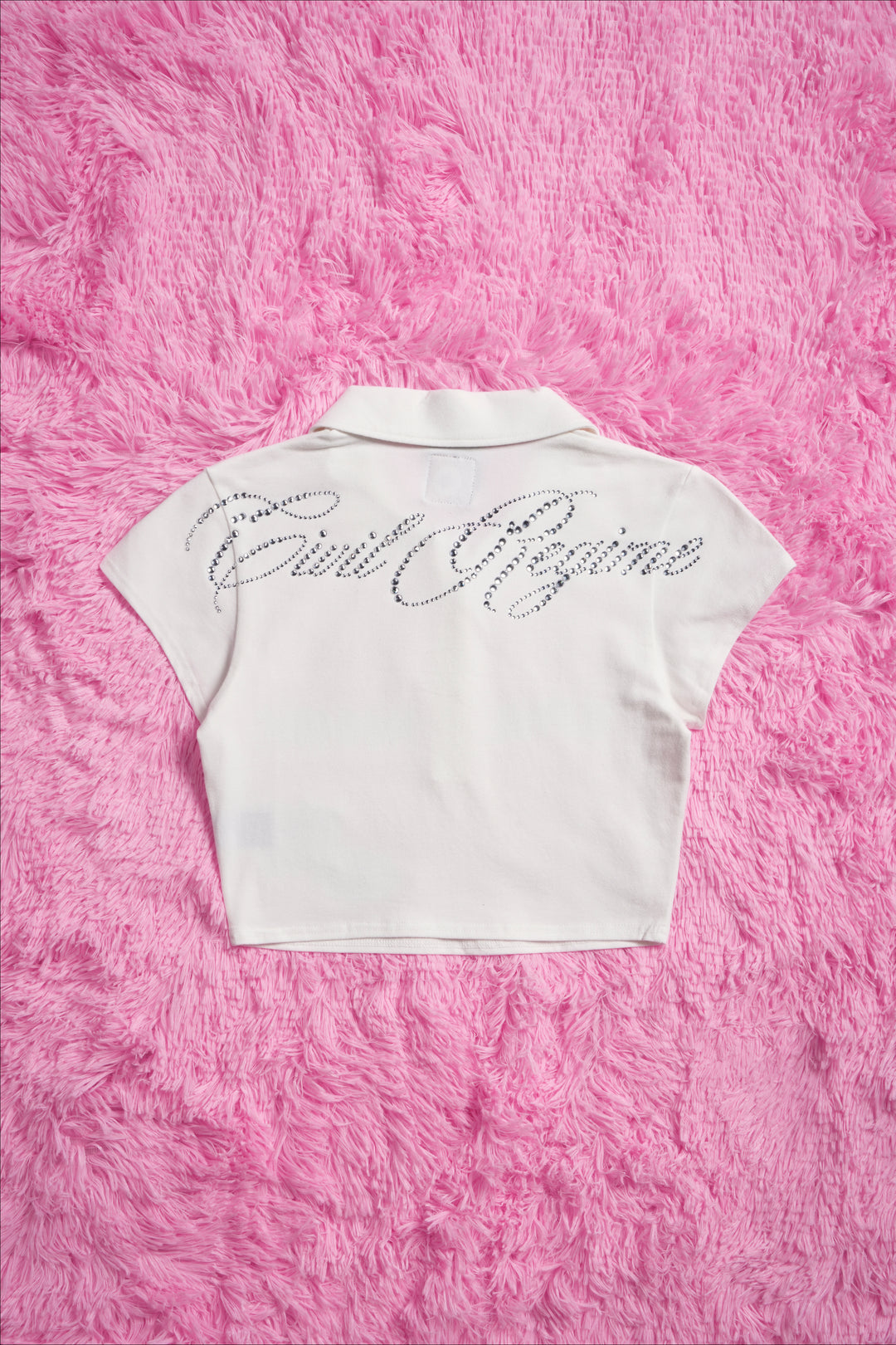 Honor Roll Princess Mini Cropped Polo in White