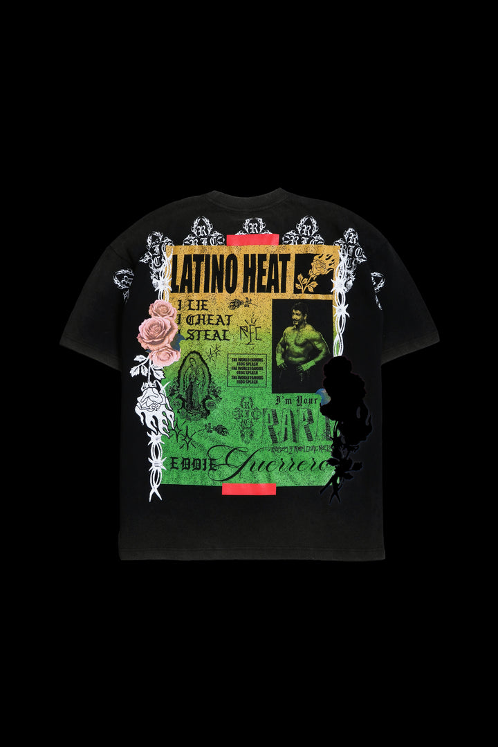 La Fe Y El Fuego American Classic Oversized Tee in Vintage Black