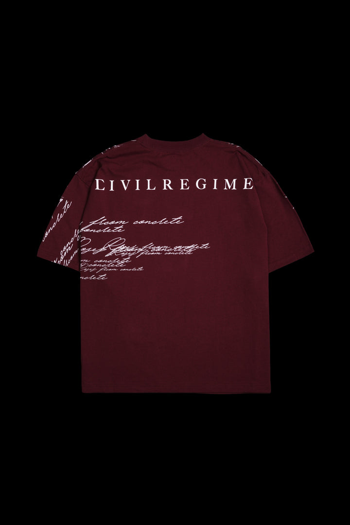 February Skies 199X Oversized Tee in Oxblood