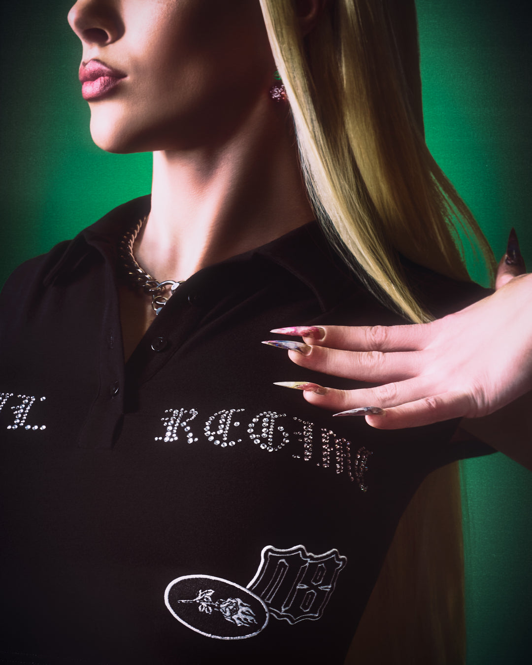 Detention Brat Mini Cropped Polo in Black