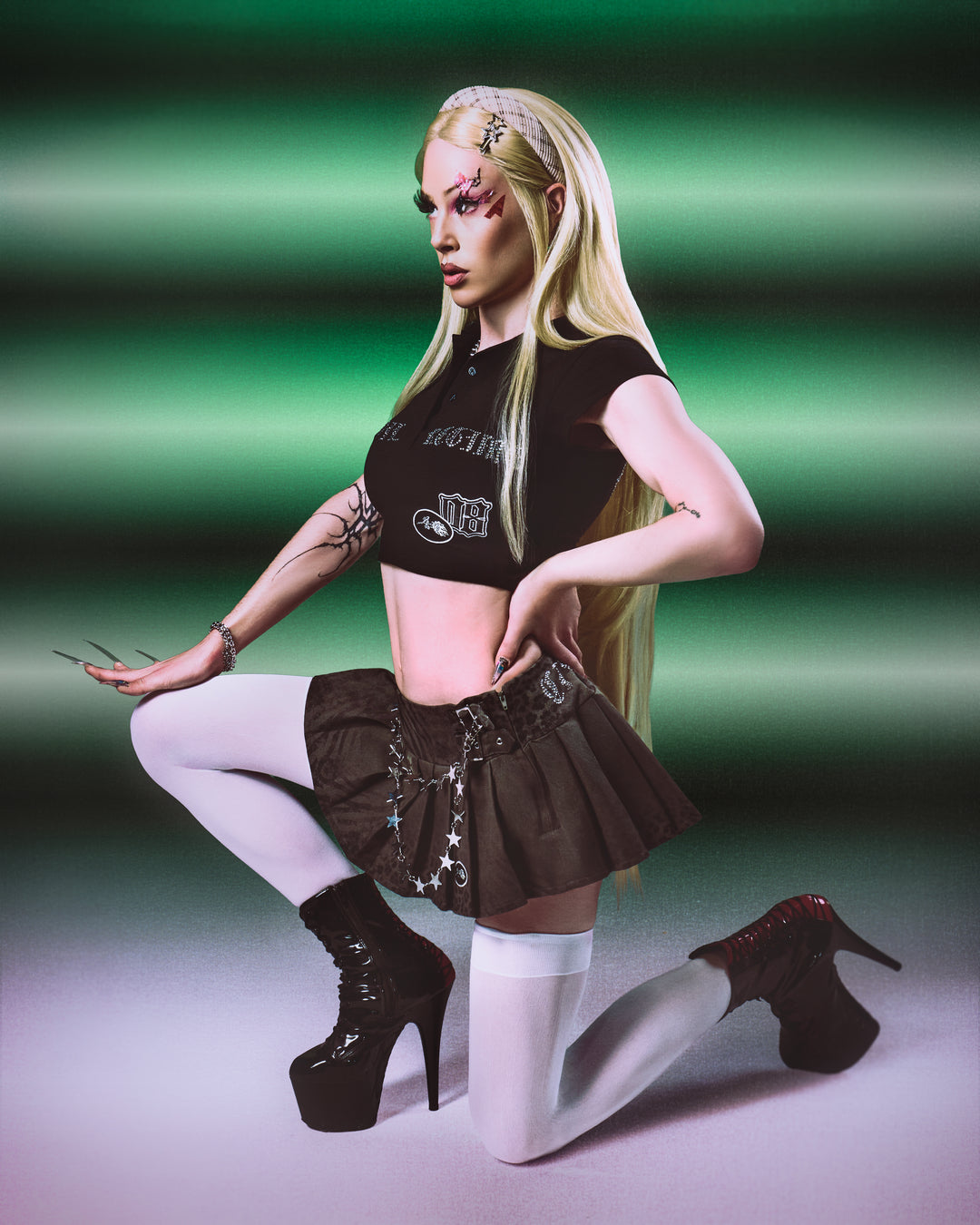 Detention Doll Mini Pleated Skirt in Black