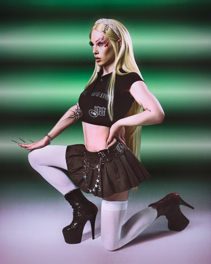 Detention Doll Mini Pleated Skirt in Black