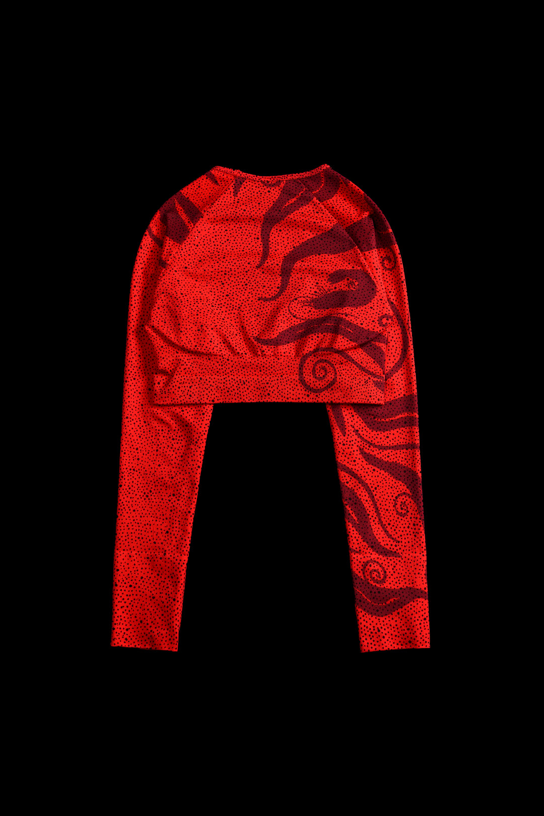 Red Chaos Kelly Seamless L/S Top in Red Chaos Print