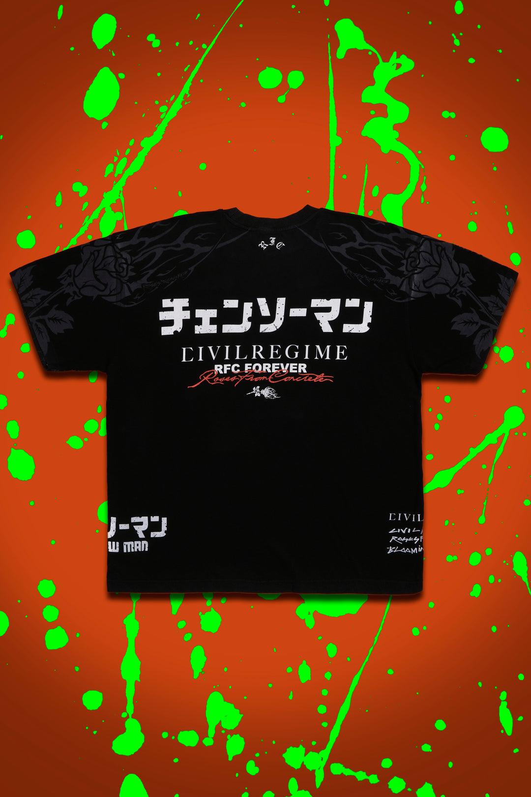 Chainsaws Chaos American Classic Oversized Tee in Vintage Black
