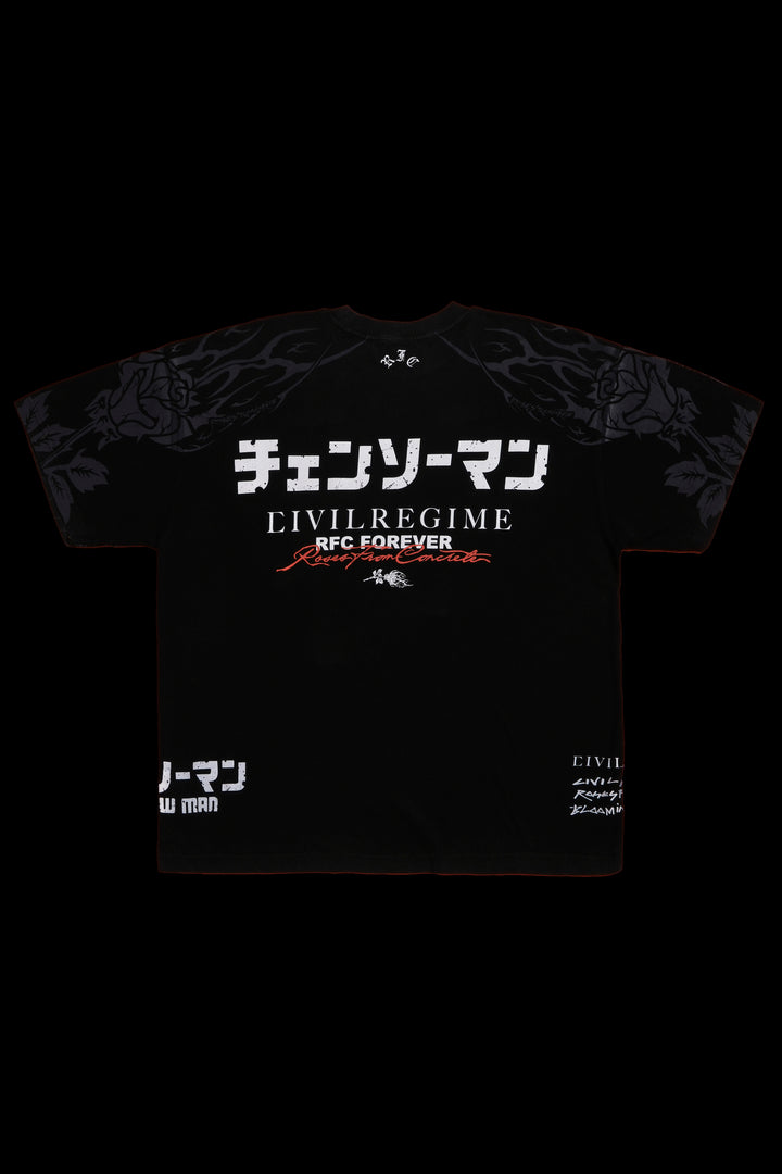 Chainsaws Chaos American Classic Oversized Tee in Vintage Black