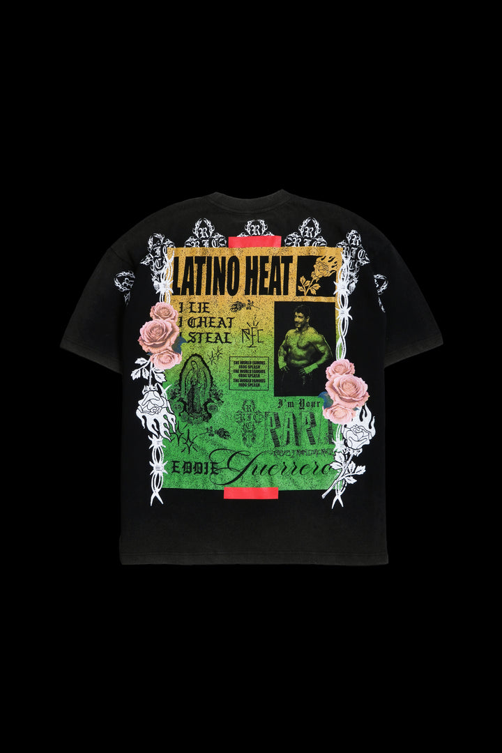 La Fe Y El Fuego American Classic Oversized Tee in Vintage Black