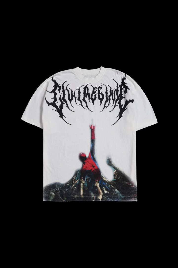 Zombie Spiderman American Classic Oversized Tee in White