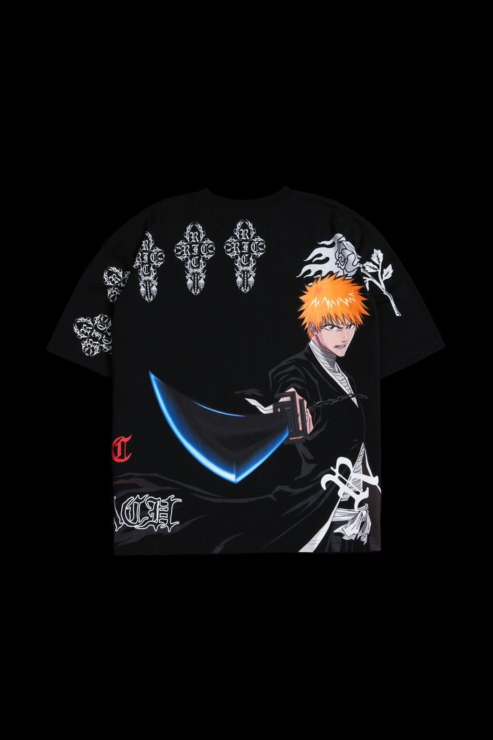 Ichigo's Bankai 199X "Side By Side" Oversized Tee in Black