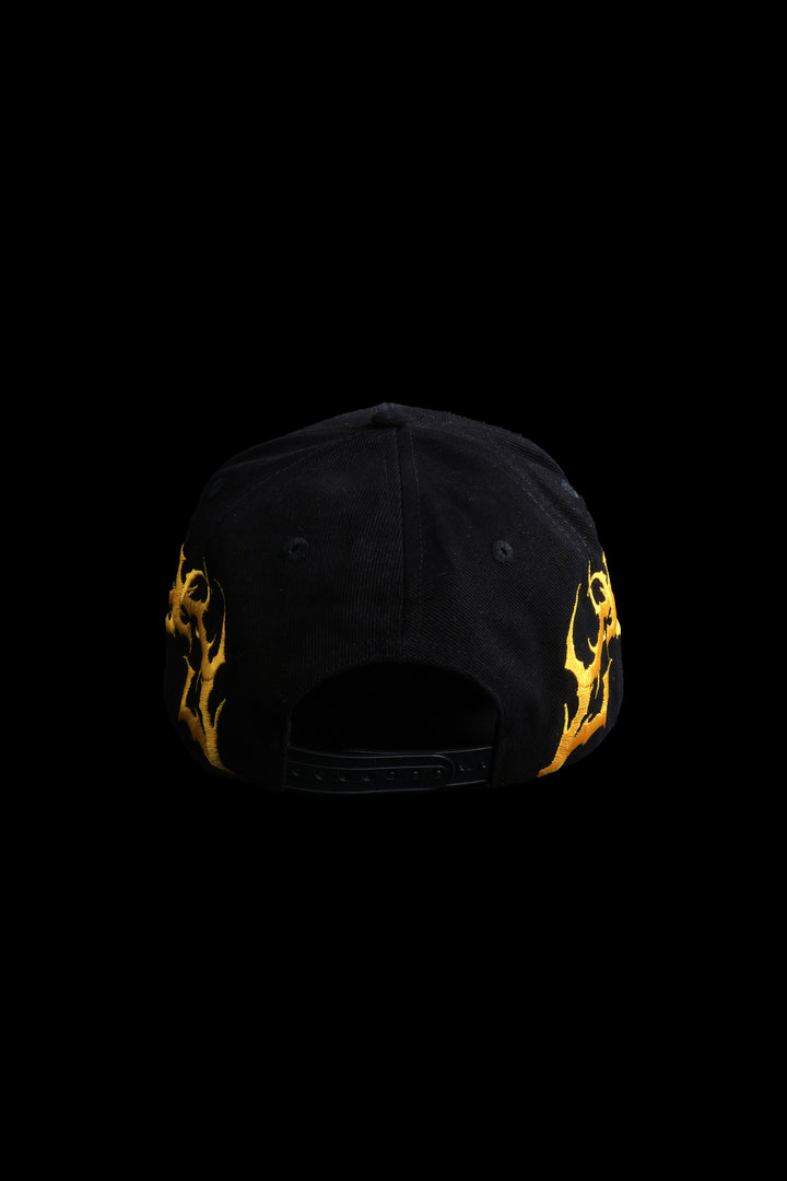 Regime 5 Panel Strapback Hat in Black